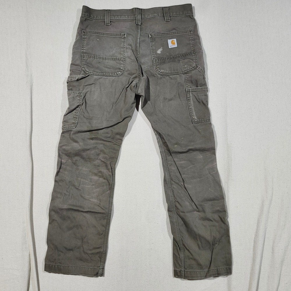 Carhartt Loose Fit Canvas Carpenter Pant Mens Olive Thrashed Workwear 34x30